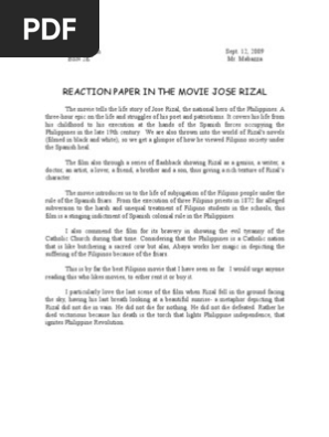 introduction of rizal movie Comparison of book and movie of rizal life